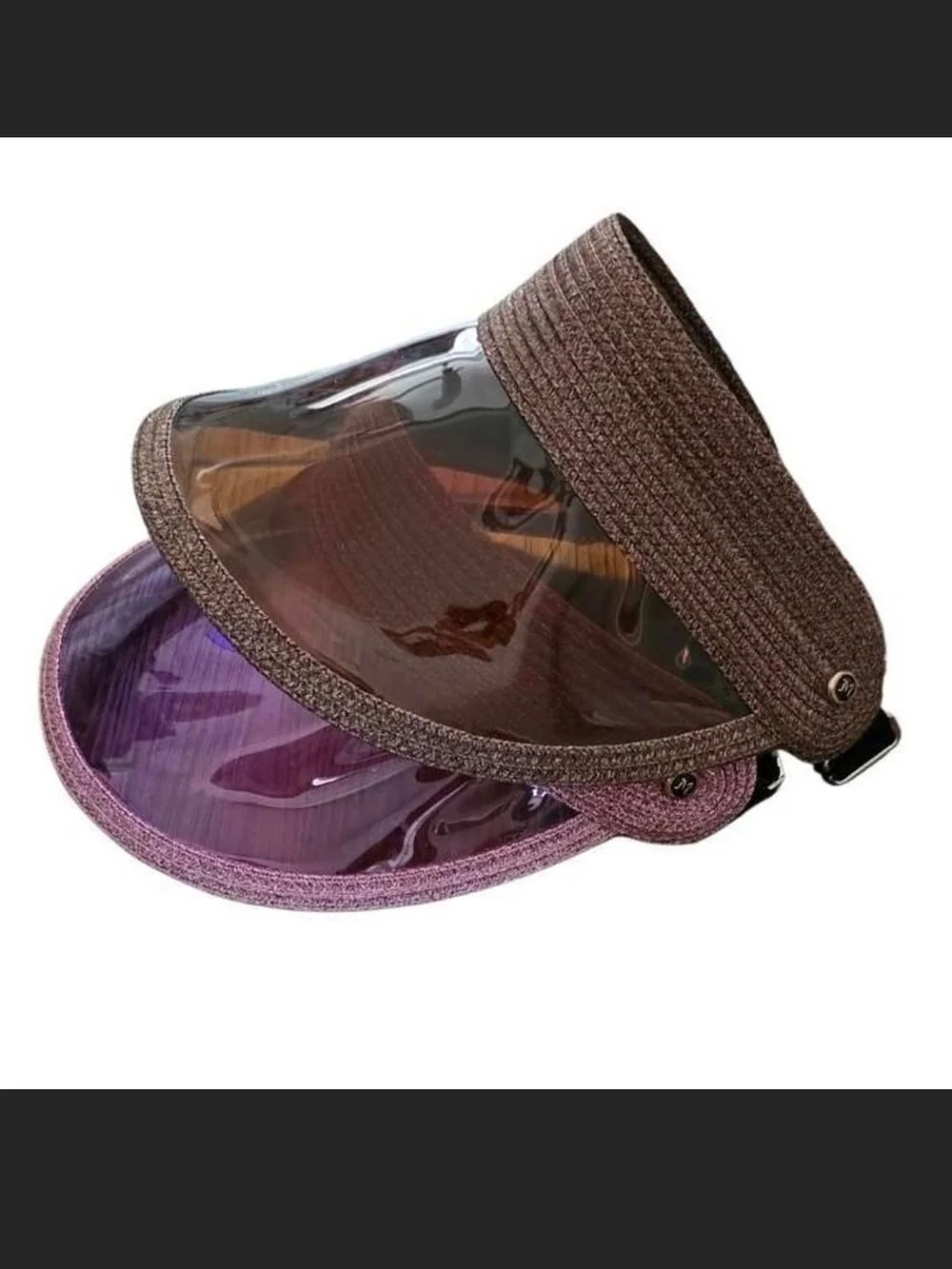 Y2K Sun Visor Hat Purple and Brown Set Beachwear